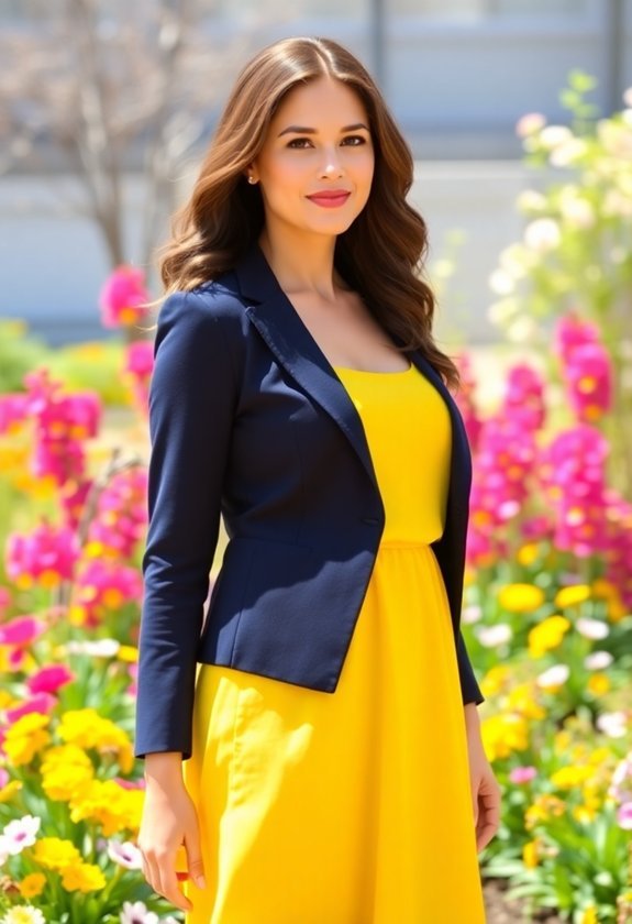 bright yellow deep navy