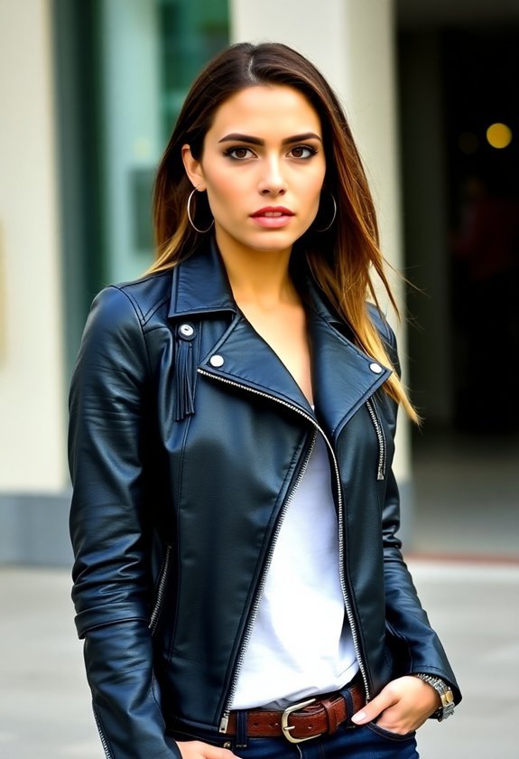 classic stylish leather jacket