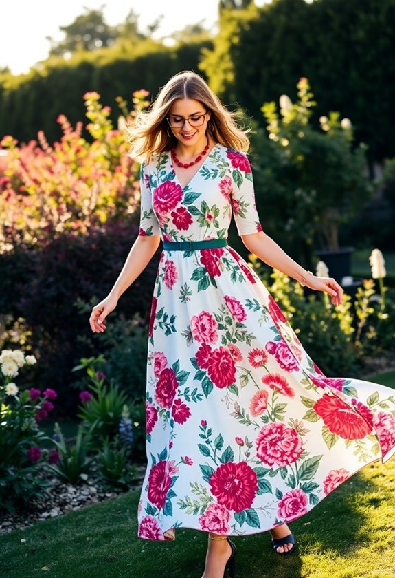 colorful floral patterned dress