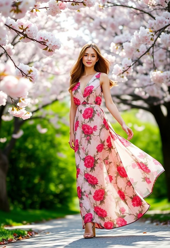 colorful patterned long dress