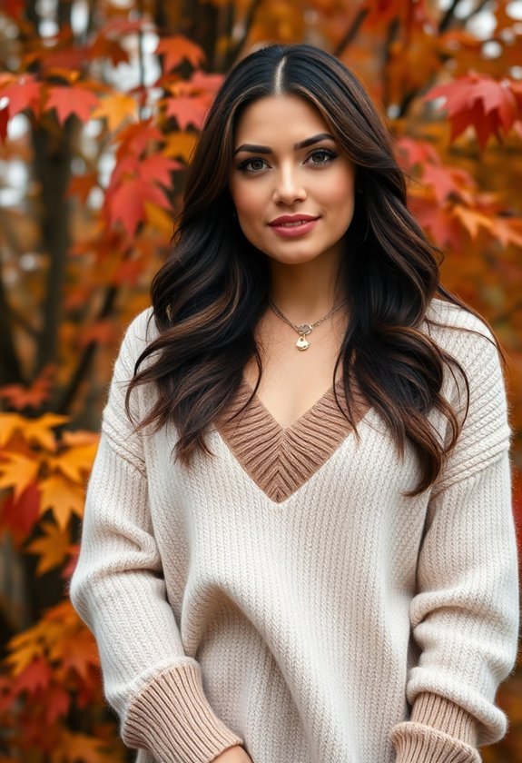 cozy soft v neck sweater