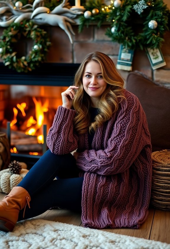 cozy textured knit sweater