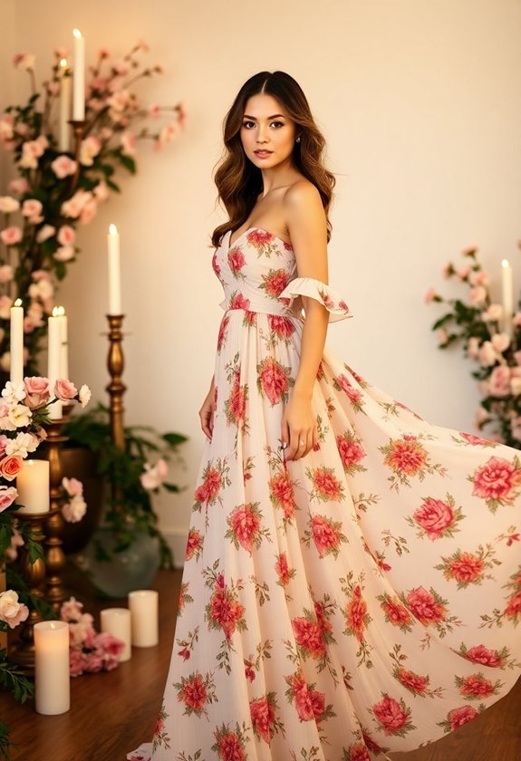 elegant floral summer gown