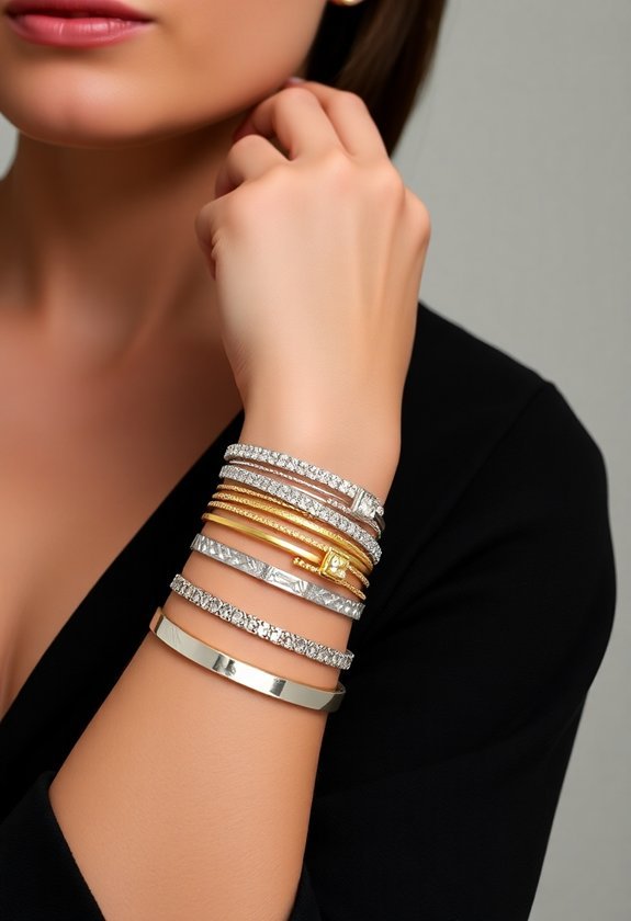 11 Bracelet Stacking Combinations to Try This Year 2 elegant gold and silver