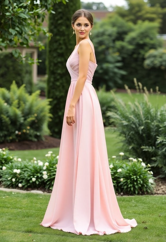 elegant pastel a line gown