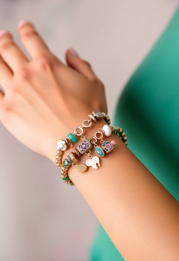 11 Bracelet Stacking Combinations to Try This Year 7 enchanting layered charm bracelet