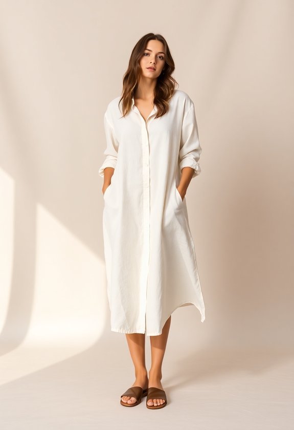 linen dress with sandals