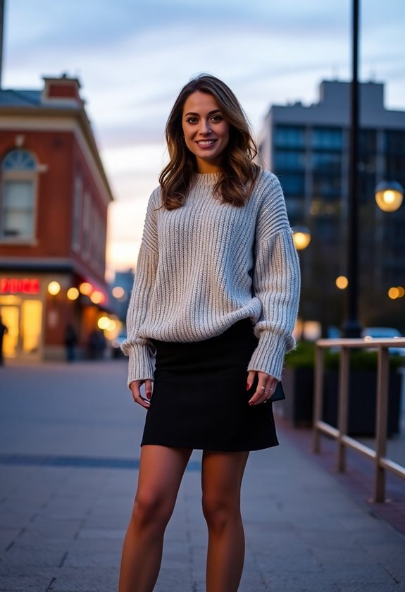 playful skirt comfy sweater