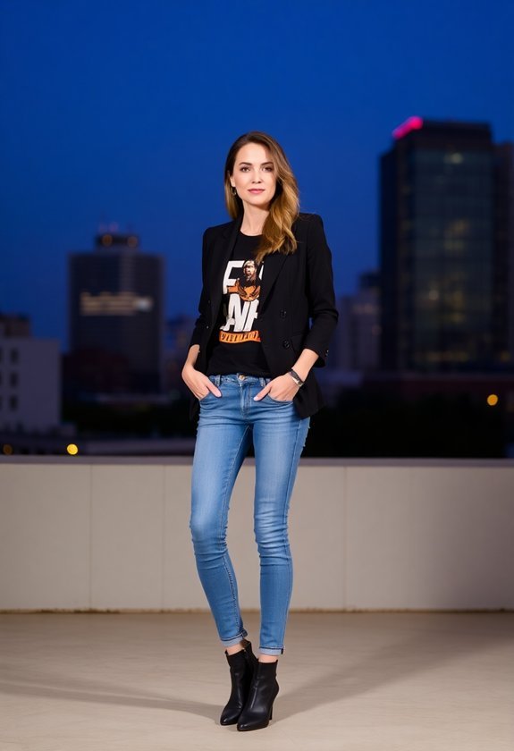 stylish blazer casual tee