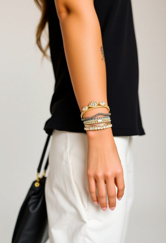 stylish layered wrist accessories