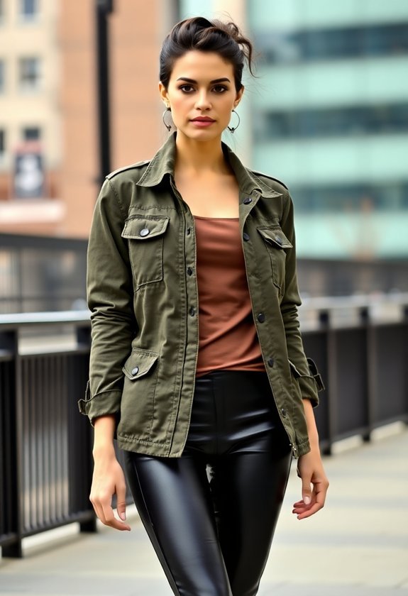 stylish outerwear and leggings