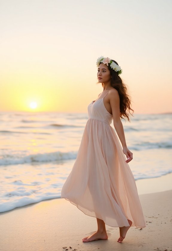 stylish seaside wedding attire