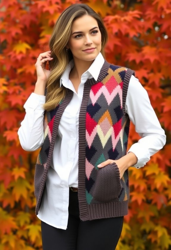 vibrant vest with shirt